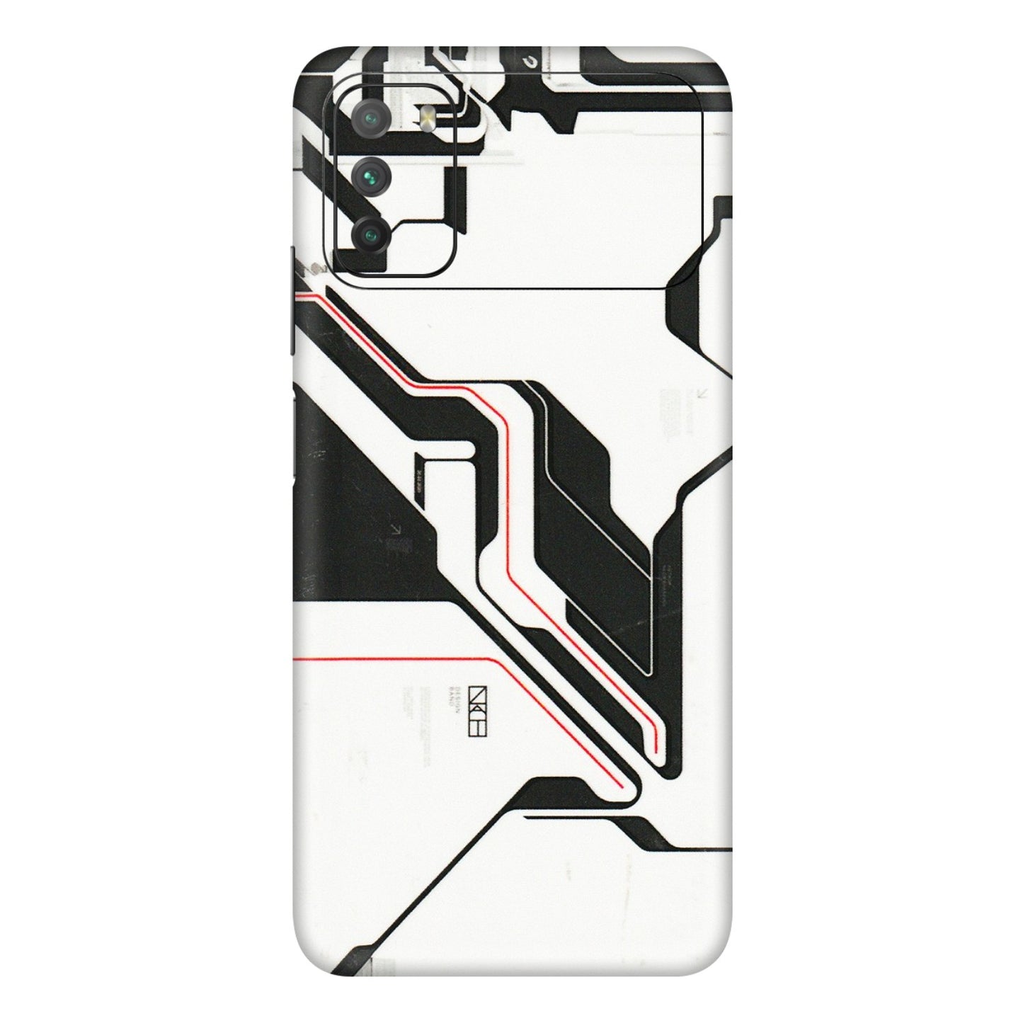 POCO Phone Skins (All Models) - White Techy Logo - 3D Embossed Finish (L-312) Poco M3