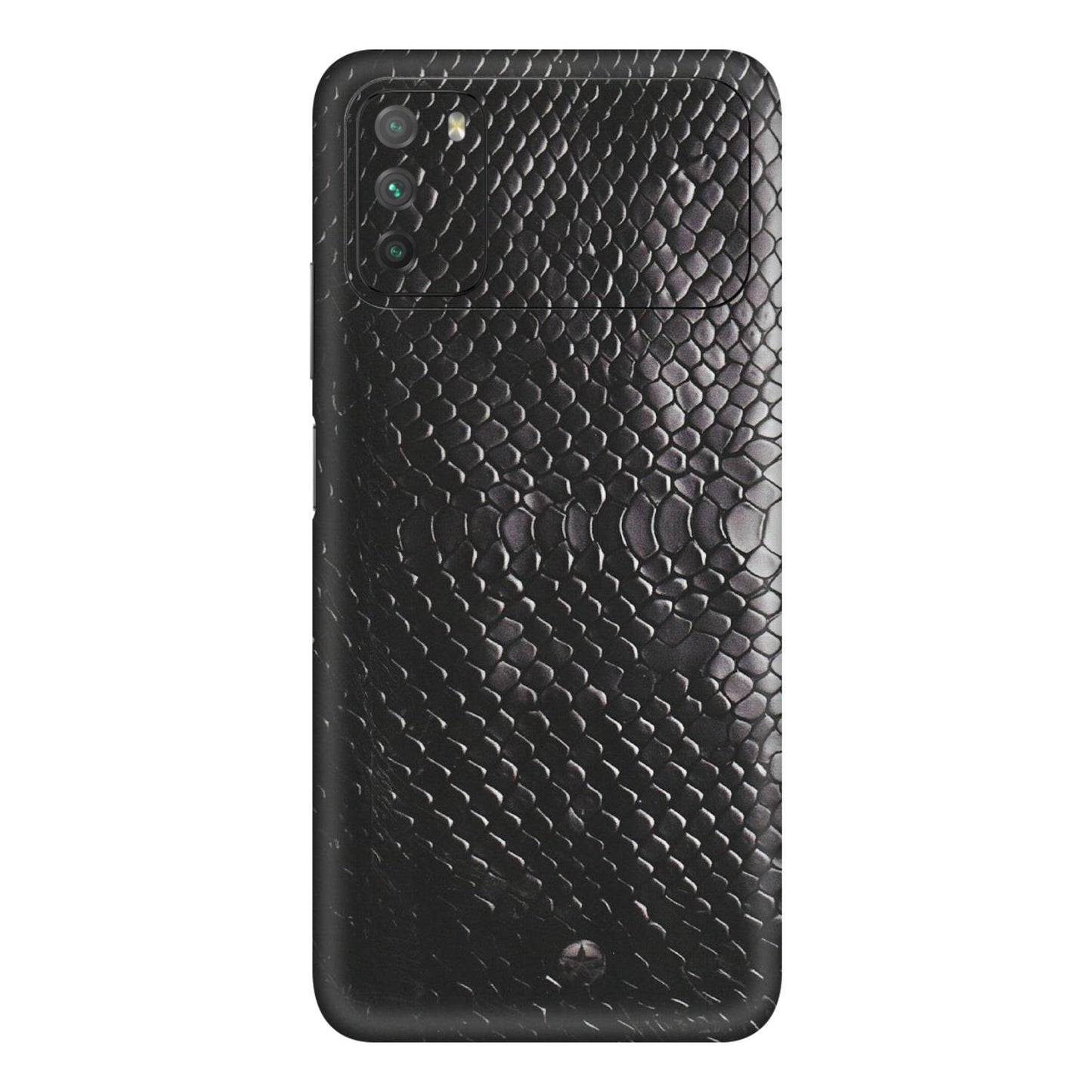 POCO Phone Skins (All Models) - Black Snack Leather - Matte Finish (M-147) Poco M3