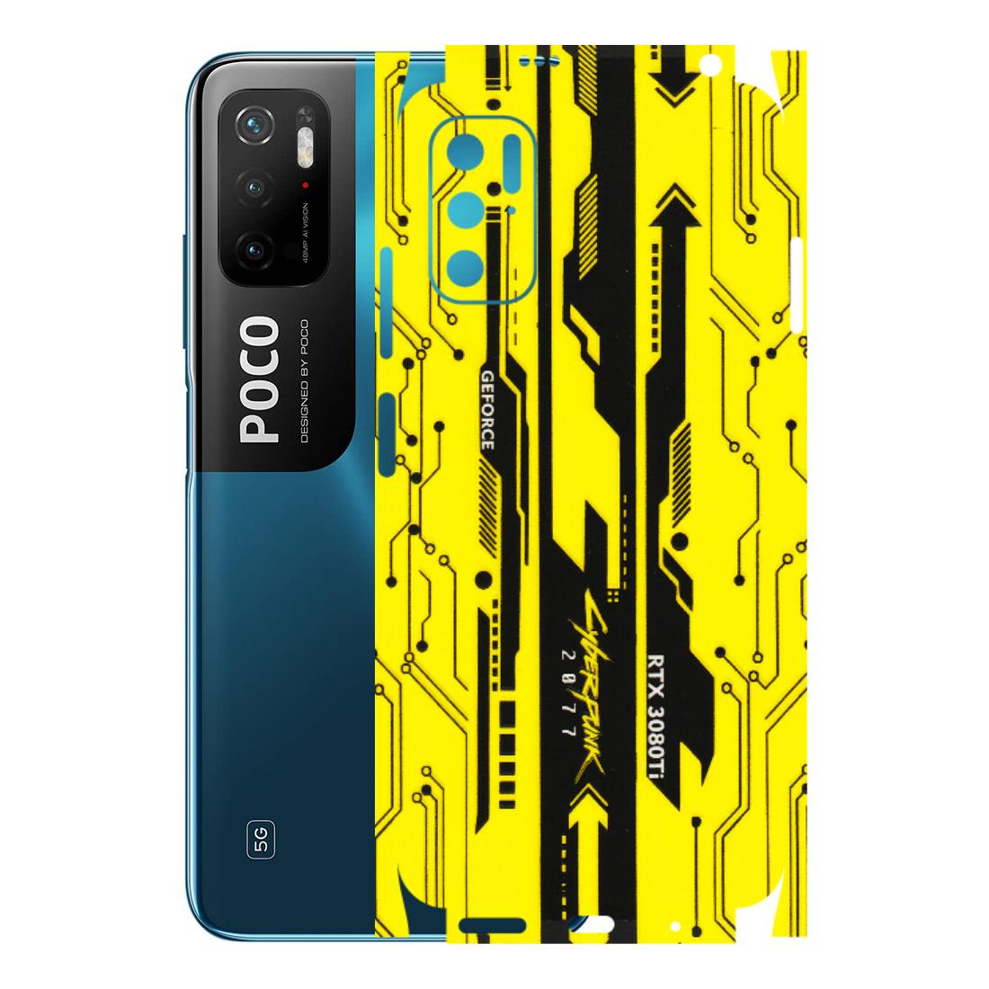 POCO Phone Skins (All Models) - Yellow Cyberpunk - 3D Embossed Finish (L-93) Poco M3 PRO (5G)