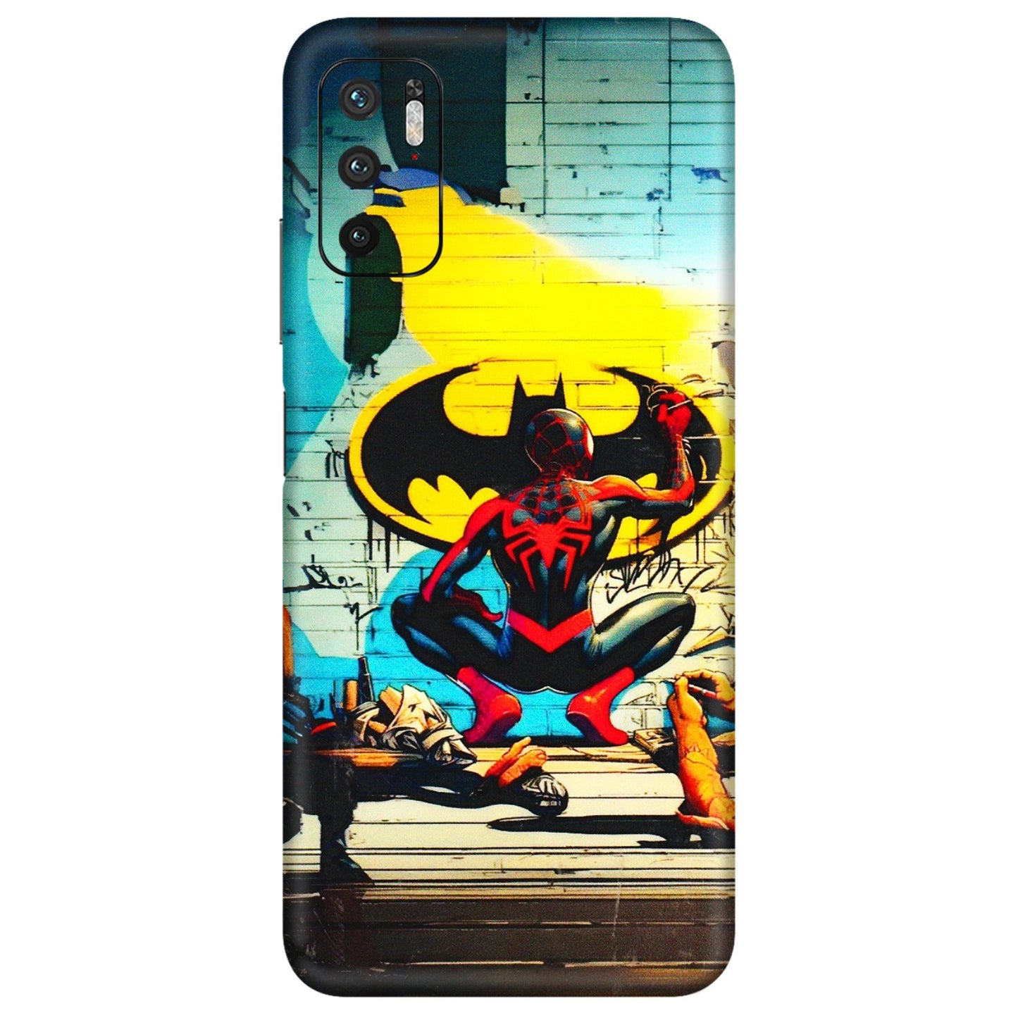POCO Phone Skins (All Models) - New Spiderman Bat Logo - 3D Embossed Finish (L-309) Poco M3 PRO (5G)