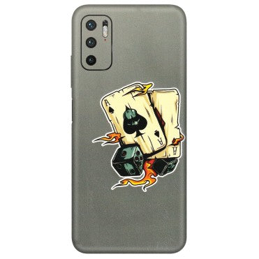 POCO Phone Skins (All Models) - Grey Cards Of Ace - 3D Embossed Finish (L-77) Poco M3 PRO (5G)