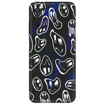 POCO Phone Skins (All Models) - Distorted Smileys - 3D Embossed Finish (L-92) Poco M3 PRO (5G)