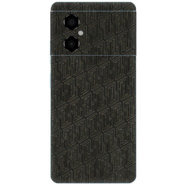 POCO Phone Skins (All Models) - Black Abstract Pattern - 3D Embossed Finish (L-117) Poco M4 (5G)