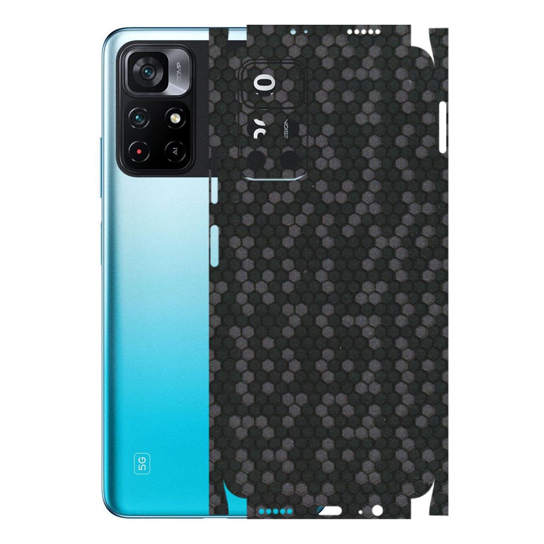 POCO Phone Skins (All Models) - Black Grey Honeycomb Sober - 3D Embossed Finish (L-85) Poco M4 PRO 5G