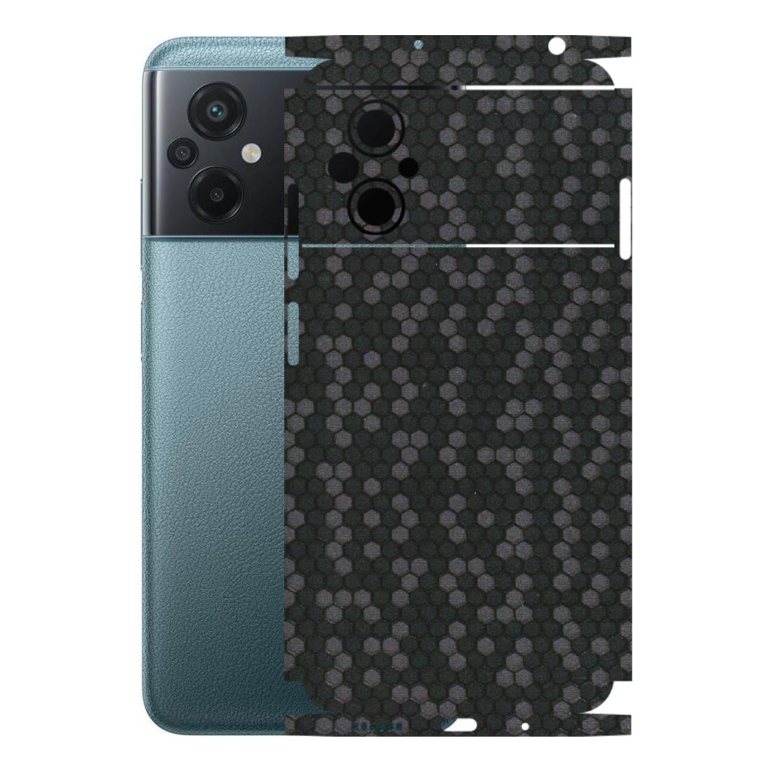 POCO Phone Skins (All Models) - Black Grey Honeycomb Sober - 3D Embossed Finish (L-85) Poco M5