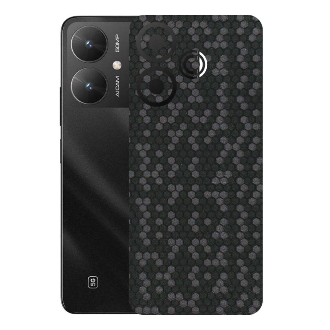 POCO Phone Skins (All Models) - Black Grey Honeycomb Sober - 3D Embossed Finish (L-85) Poco M6