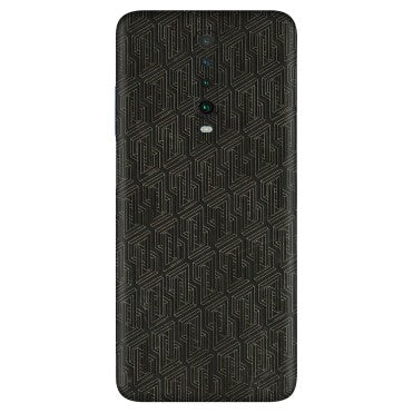 POCO Phone Skins (All Models) - Black Abstract Pattern - 3D Embossed Finish (L-117) Poco X2