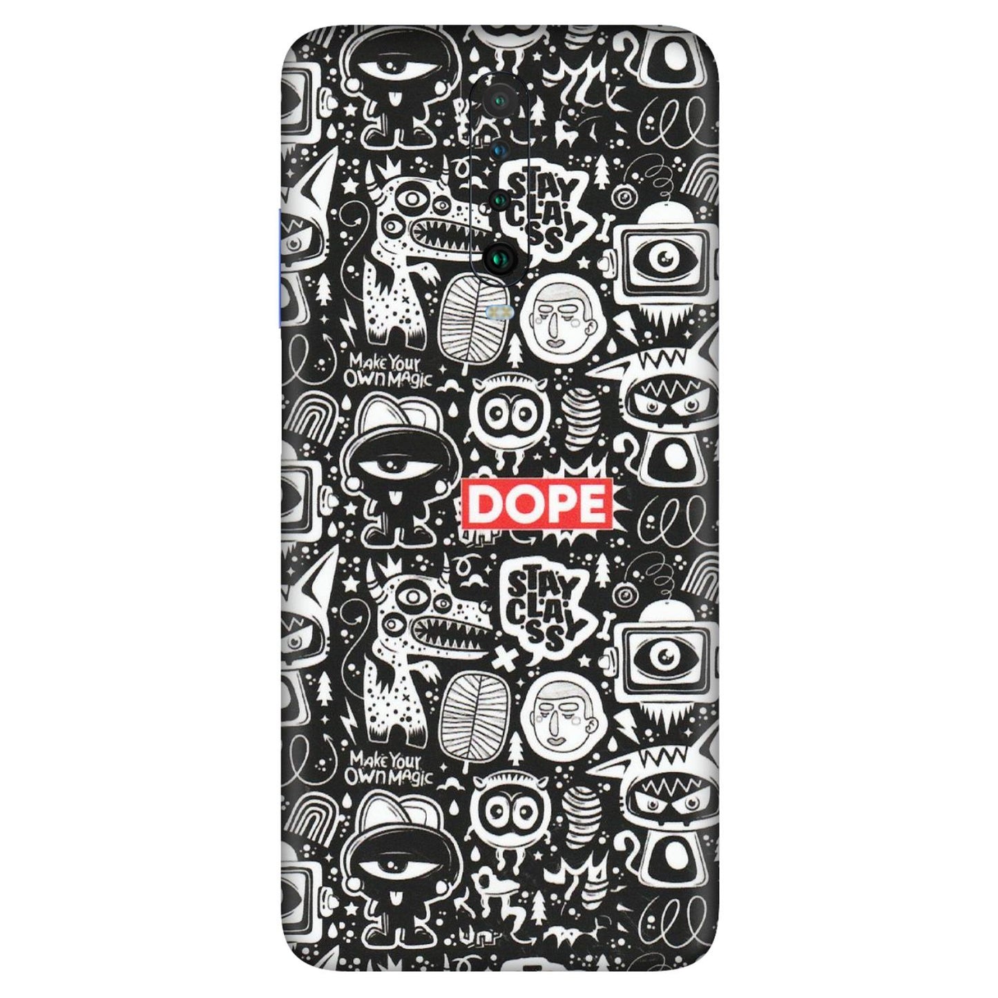 POCO Phone Skins (All Models) - Dope Stay Classy Black Doodles - Matte Finish (M-126) Poco X2