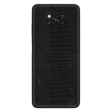 POCO Phone Skins (All Models) - Snake Leather Black - 3D Embossed Finish (L-107) Poco X3
