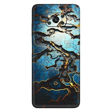 POCO Phone Skins (All Models) - Blue Gold Abstract - 3D Embossed Finish (L-11) Poco X3