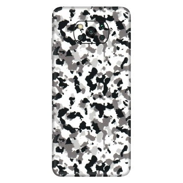 POCO Phone Skins (All Models) - White Black Camouflage - 3D Embossed Finish (L-18) Poco X3
