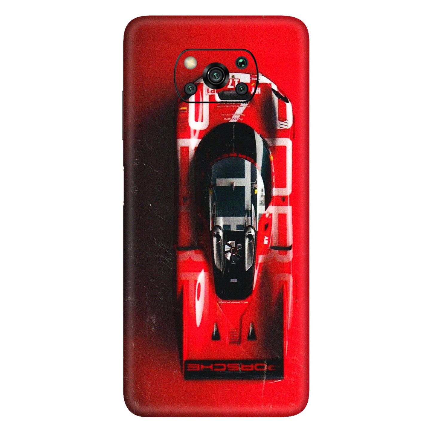 POCO Phone Skins (All Models) - Red Porsche Car Logo - 3D Embossed Finish (L-315) Poco X3