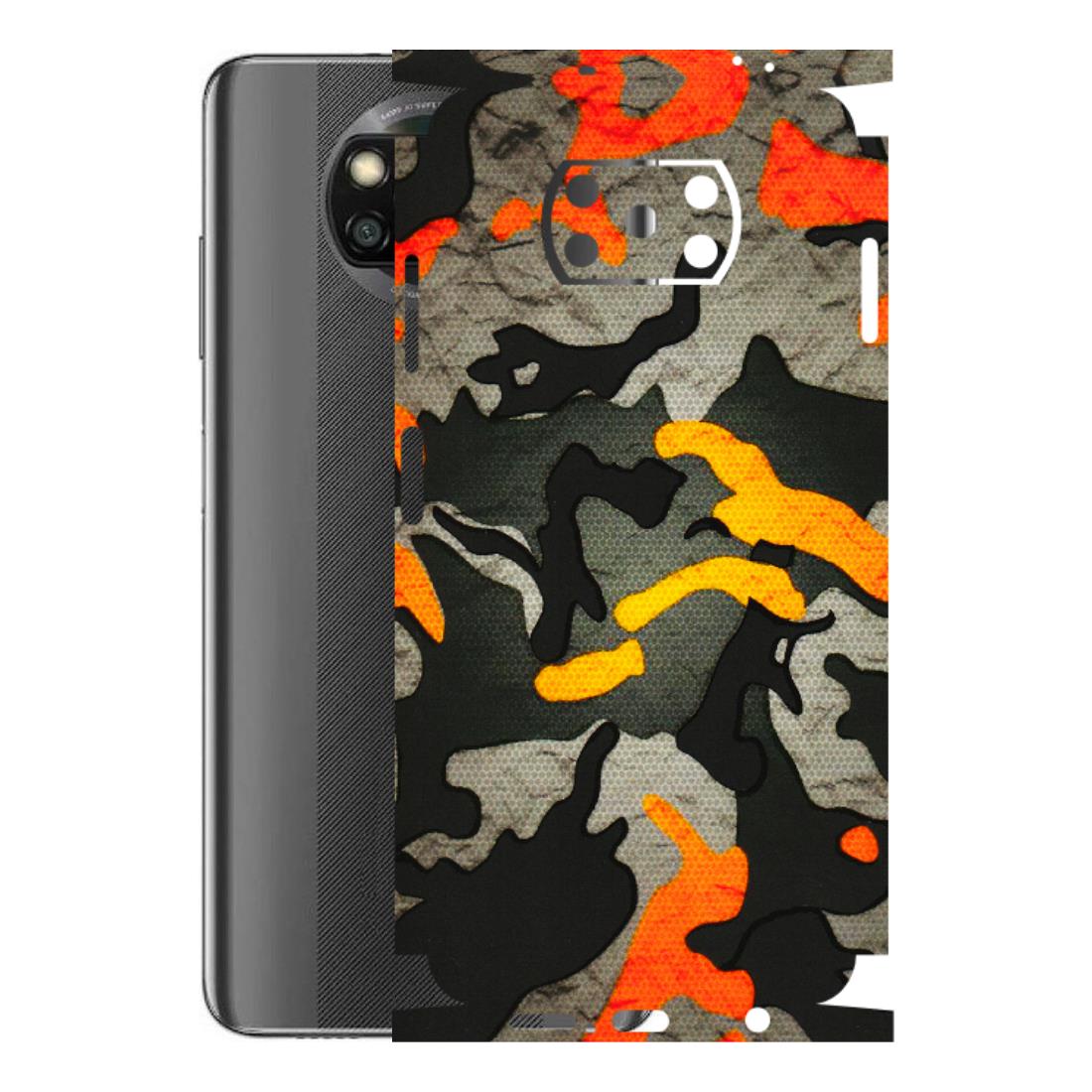 POCO Phone Skins (All Models) - Orange Camouflage - 3D Embossed Finish (L-204) Poco X3 NFC