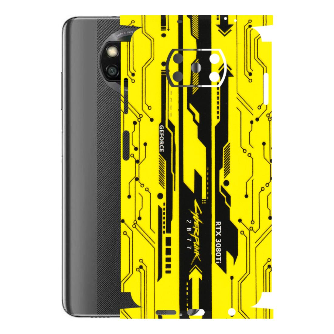 POCO Phone Skins (All Models) - Yellow Cyberpunk - 3D Embossed Finish (L-93) Poco X3 NFC
