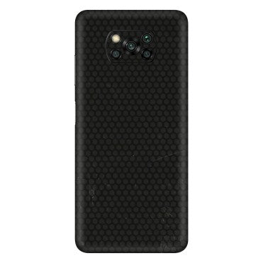 POCO Phone Skins (All Models) - Black honeycomb - 3D Embossed Finish (L-114) Poco X3 PRO