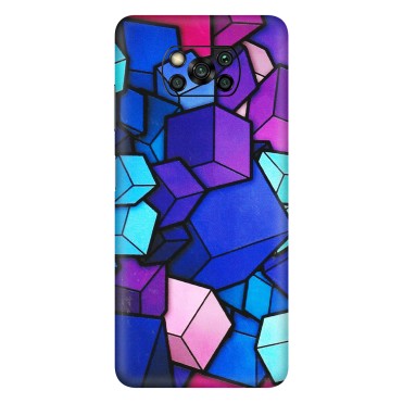 POCO Phone Skins (All Models) - Cube Doodle - 3D Embossed Finish (L-141) Poco X3 PRO