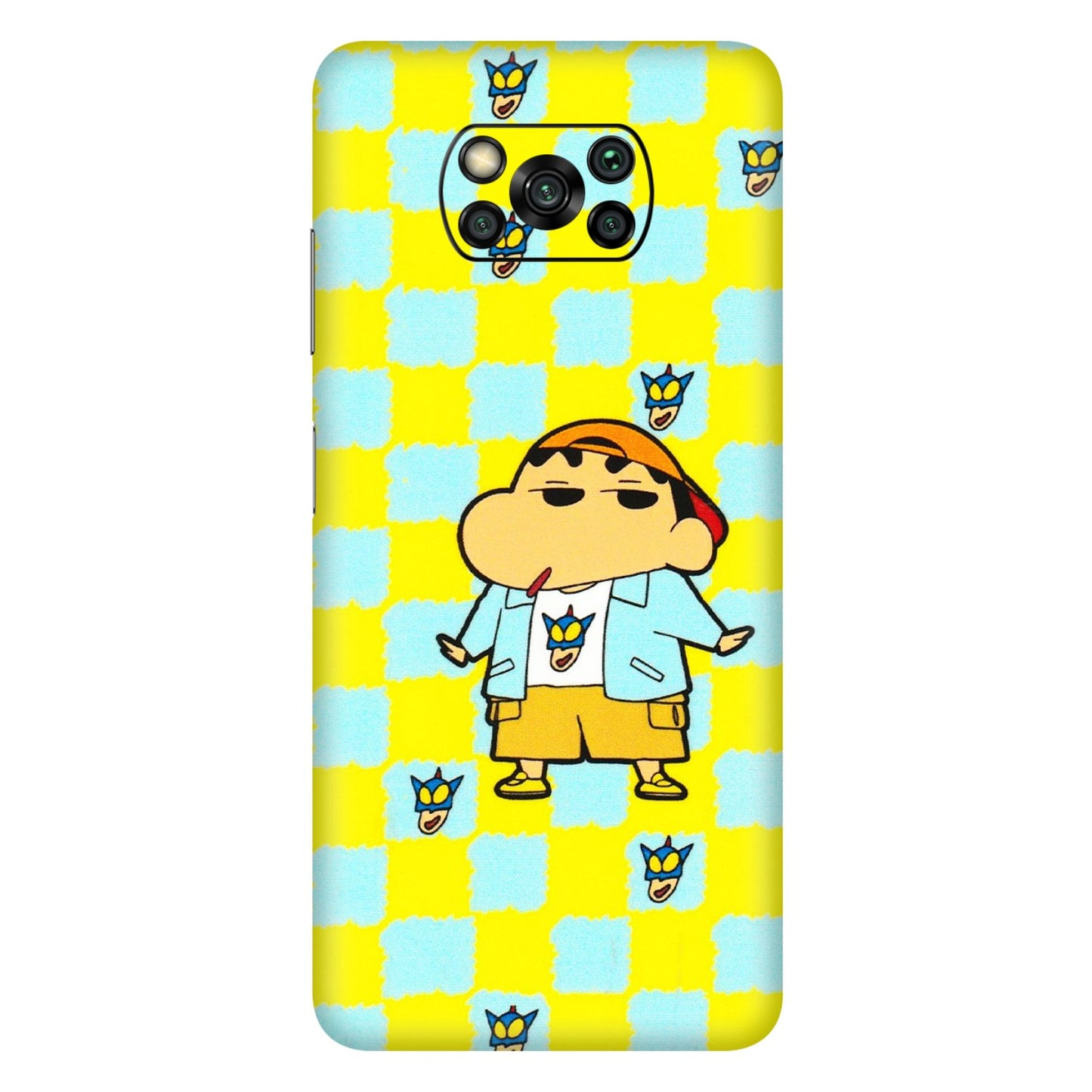 POCO Phone Skins (All Models) - Yellow Blue Shinchan Cute - 3D Embossed Finish (L-221) Poco X3 PRO