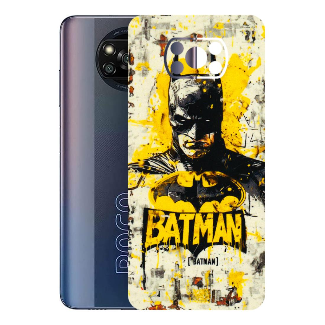 POCO Phone Skins (All Models) - Batman Yellow BT - 3D Embossed Finish (L-304) Poco X3 PRO