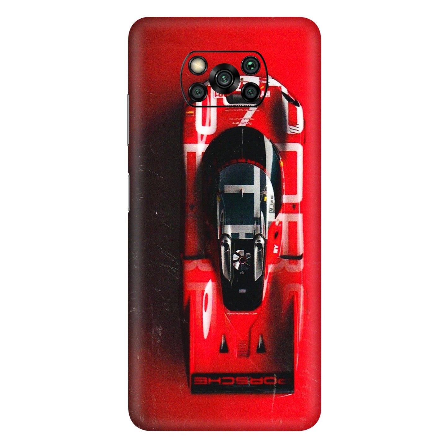 POCO Phone Skins (All Models) - Red Porsche Car Logo - 3D Embossed Finish (L-315) Poco X3 PRO