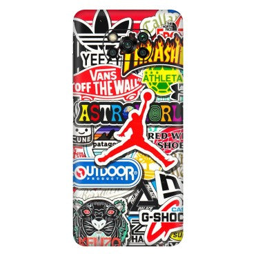 POCO Phone Skins (All Models) - Multi Brands Sticker Graffiti - 3D Embossed Finish (L-37) Poco X3 PRO