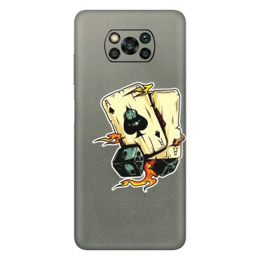 POCO Phone Skins (All Models) - Grey Cards Of Ace - 3D Embossed Finish (L-77) Poco X3 PRO