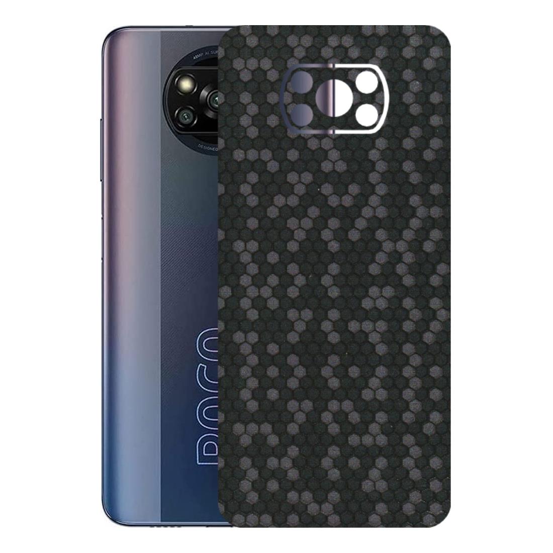 POCO Phone Skins (All Models) - Black Grey Honeycomb Sober - 3D Embossed Finish (L-85) Poco X3 PRO