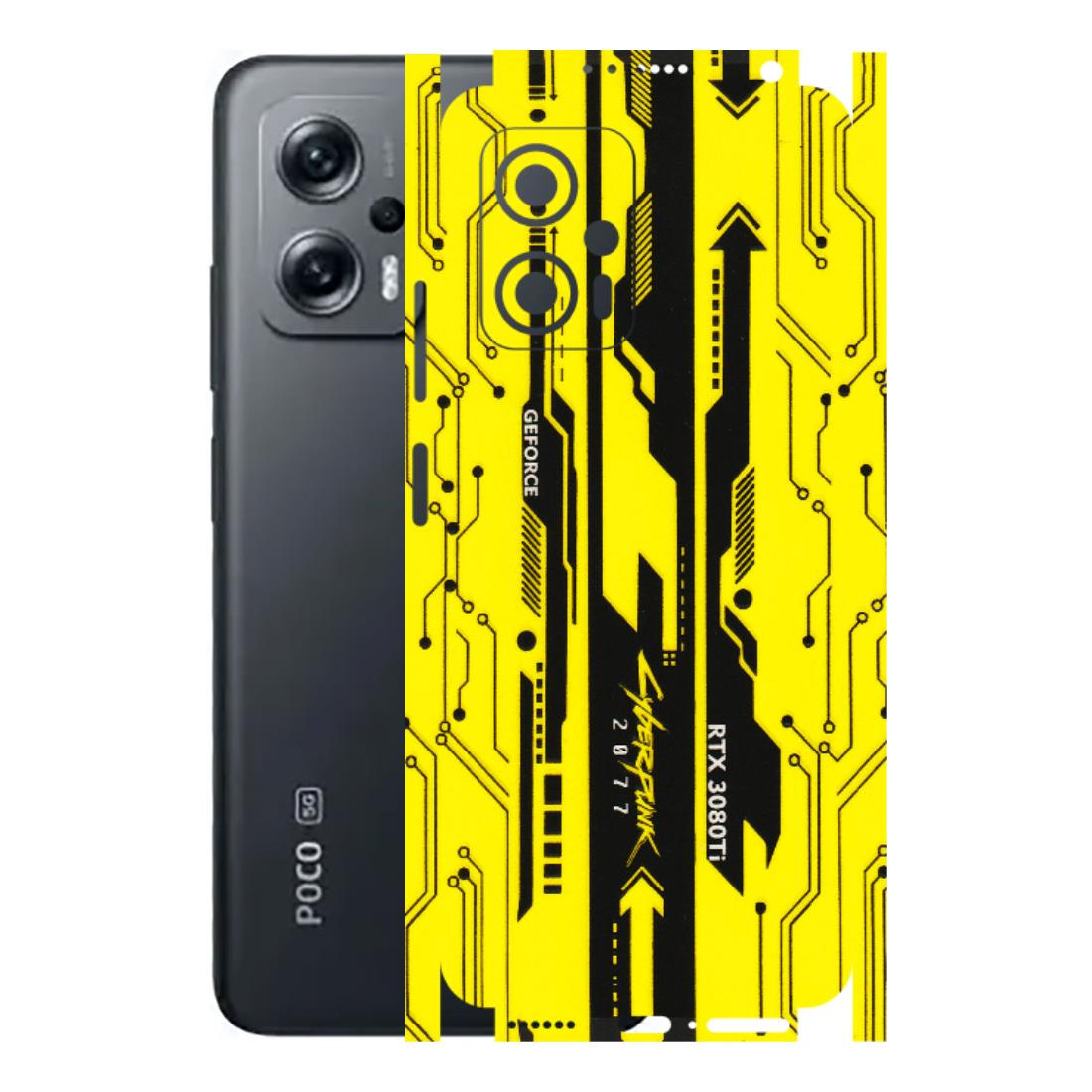 POCO Phone Skins (All Models) - Yellow Cyberpunk - 3D Embossed Finish (L-93) Poco X4 GT (5G)