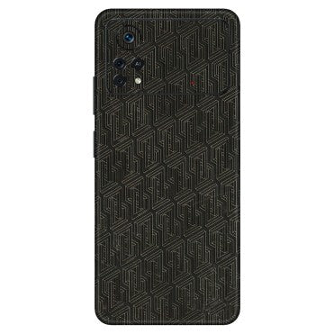 POCO Phone Skins (All Models) - Black Abstract Pattern - 3D Embossed Finish (L-117) Poco X4 PRO (5G)