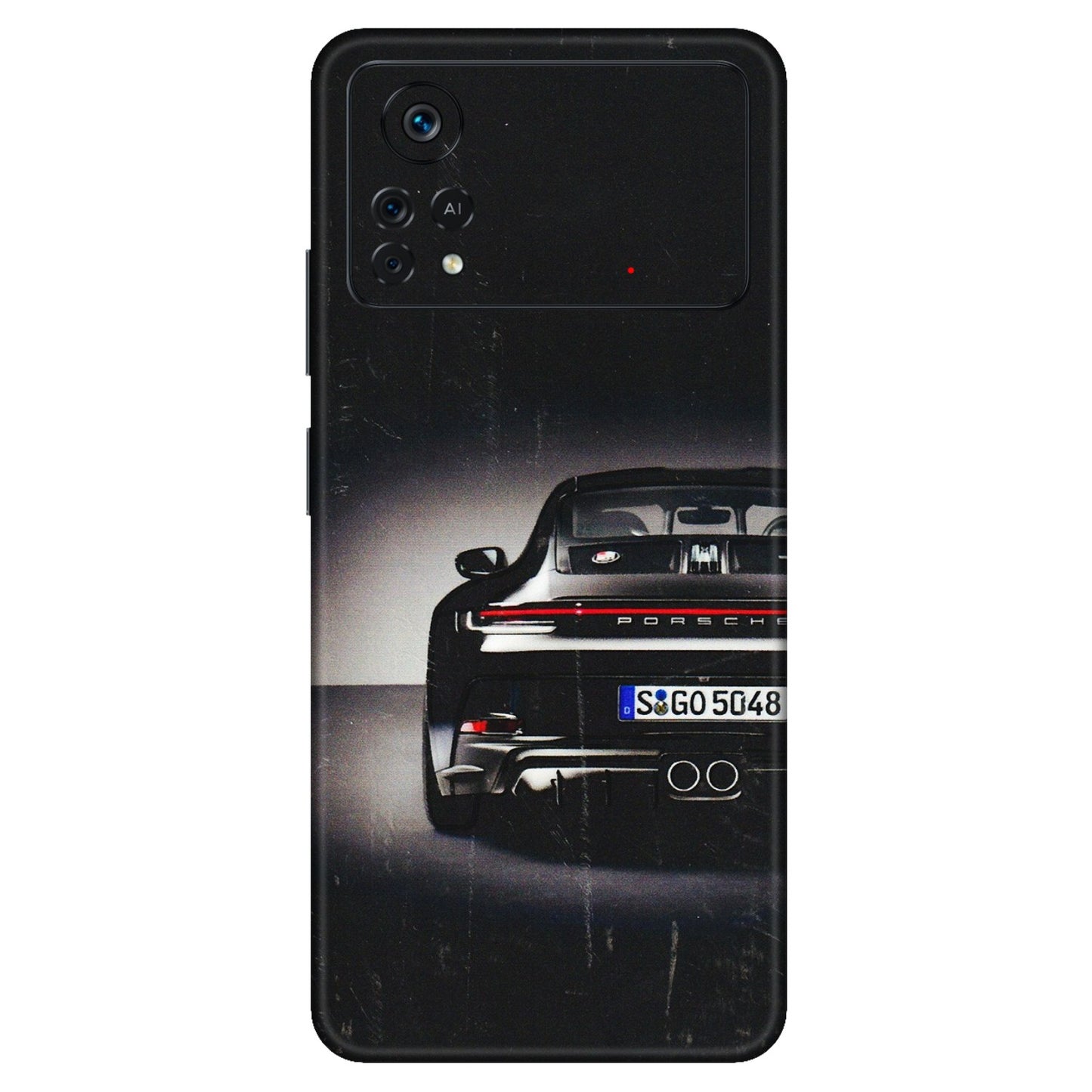 POCO Phone Skins (All Models) - New Black Porsche GT3 - 3D Embossed Finish (L-327) Poco X4 PRO (5G)
