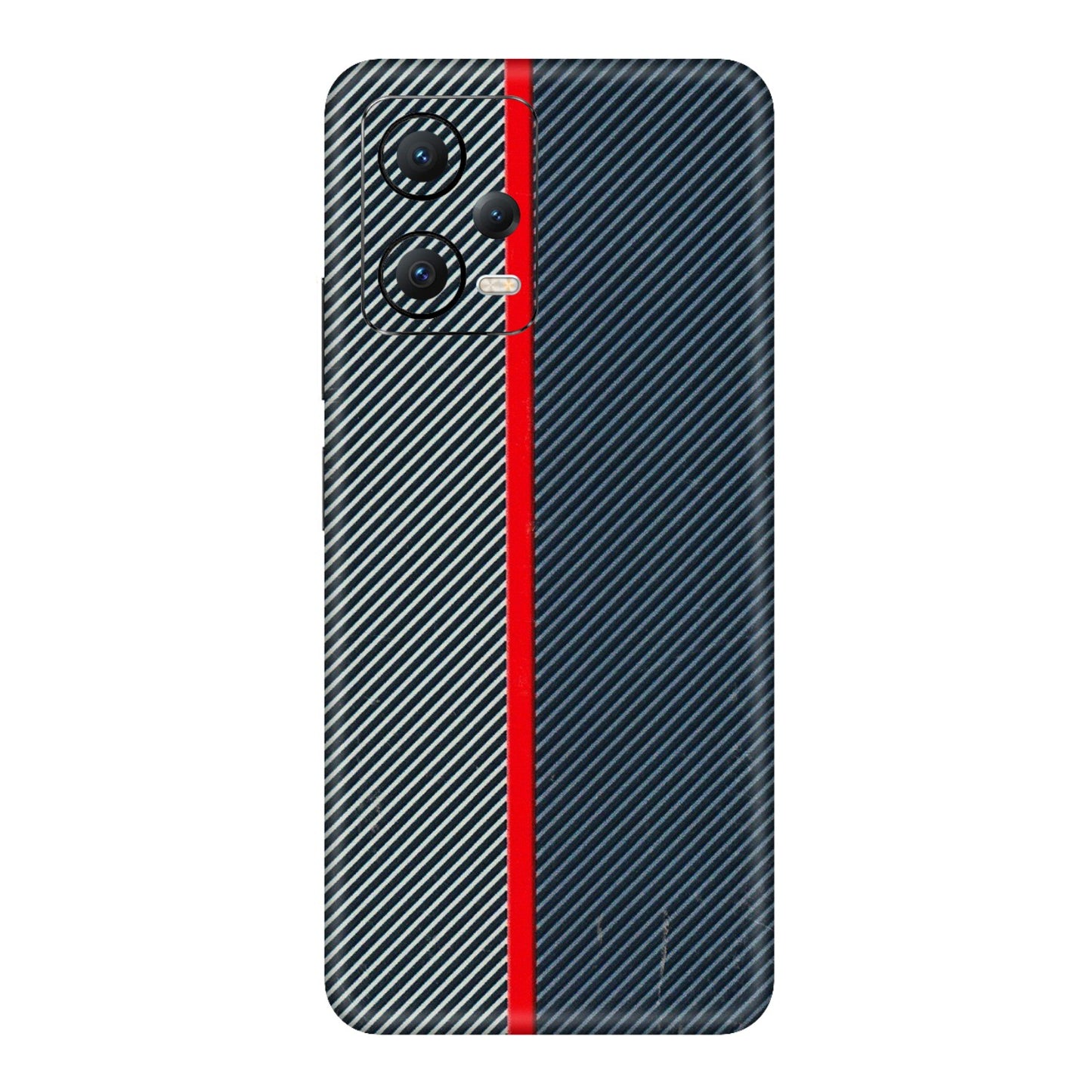 POCO Phone Skins (All Models) - Blue Sober Lines - 3D Embossed Finish (L-305) Poco X5 (5G)