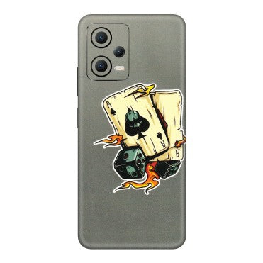POCO Phone Skins (All Models) - Grey Cards Of Ace - 3D Embossed Finish (L-77) Poco X5 (5G)