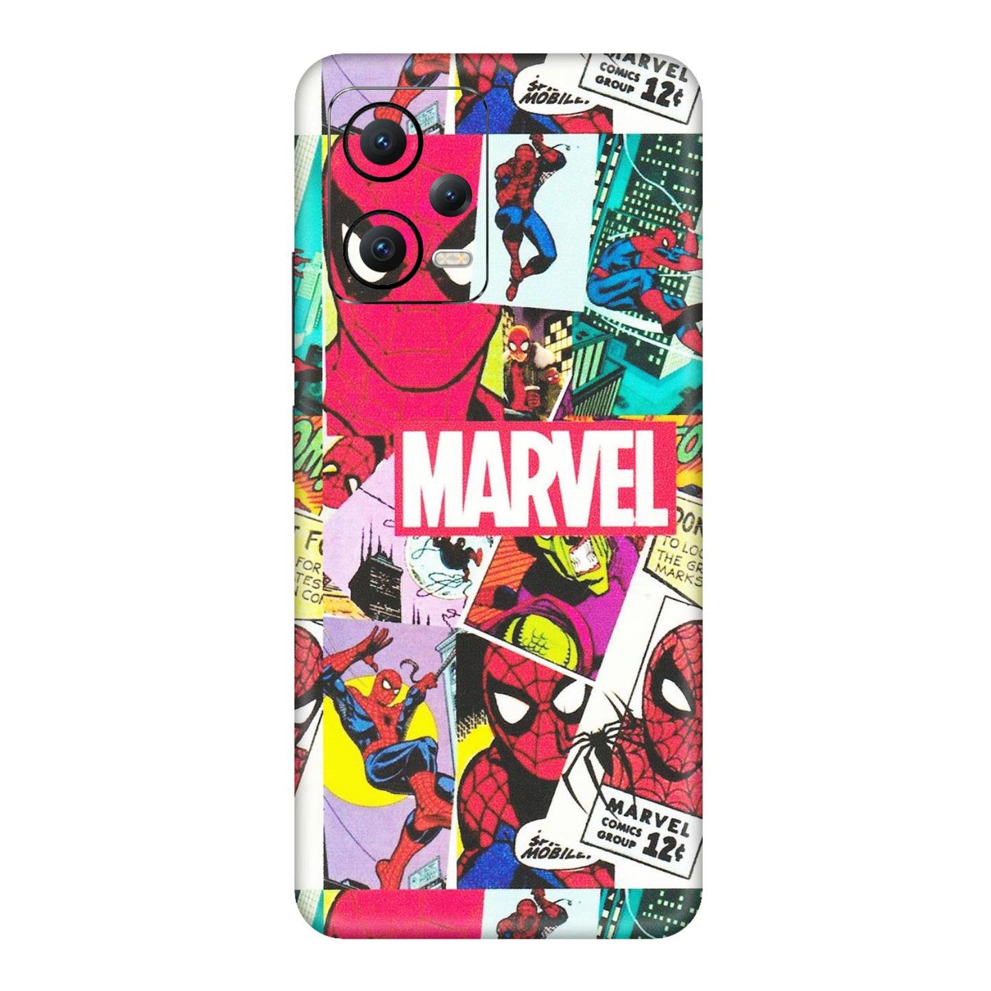 POCO Phone Skins (All Models) - Marvel Comic Spiderman Grafitti - Matte Finish (M-72) Poco X5 (5G)
