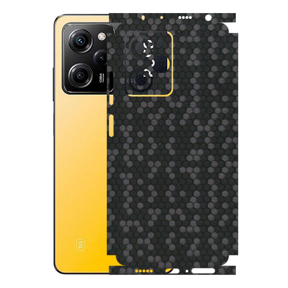 POCO Phone Skins (All Models) - Black Grey Honeycomb Sober - 3D Embossed Finish (L-85) Poco X5 PRO