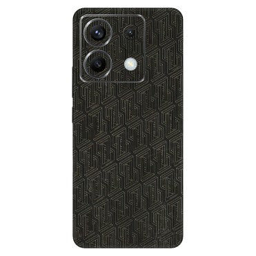 POCO Phone Skins (All Models) - Black Abstract Pattern - 3D Embossed Finish (L-117) Poco X6 (5G)