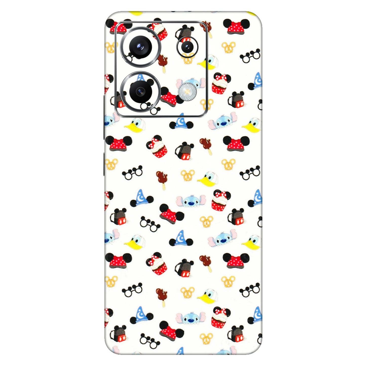 POCO Phone Skins (All Models) - Minnie Mouse & Donald Doodles s - 3D Embossed Finish (L-194) Poco X6 (5G)