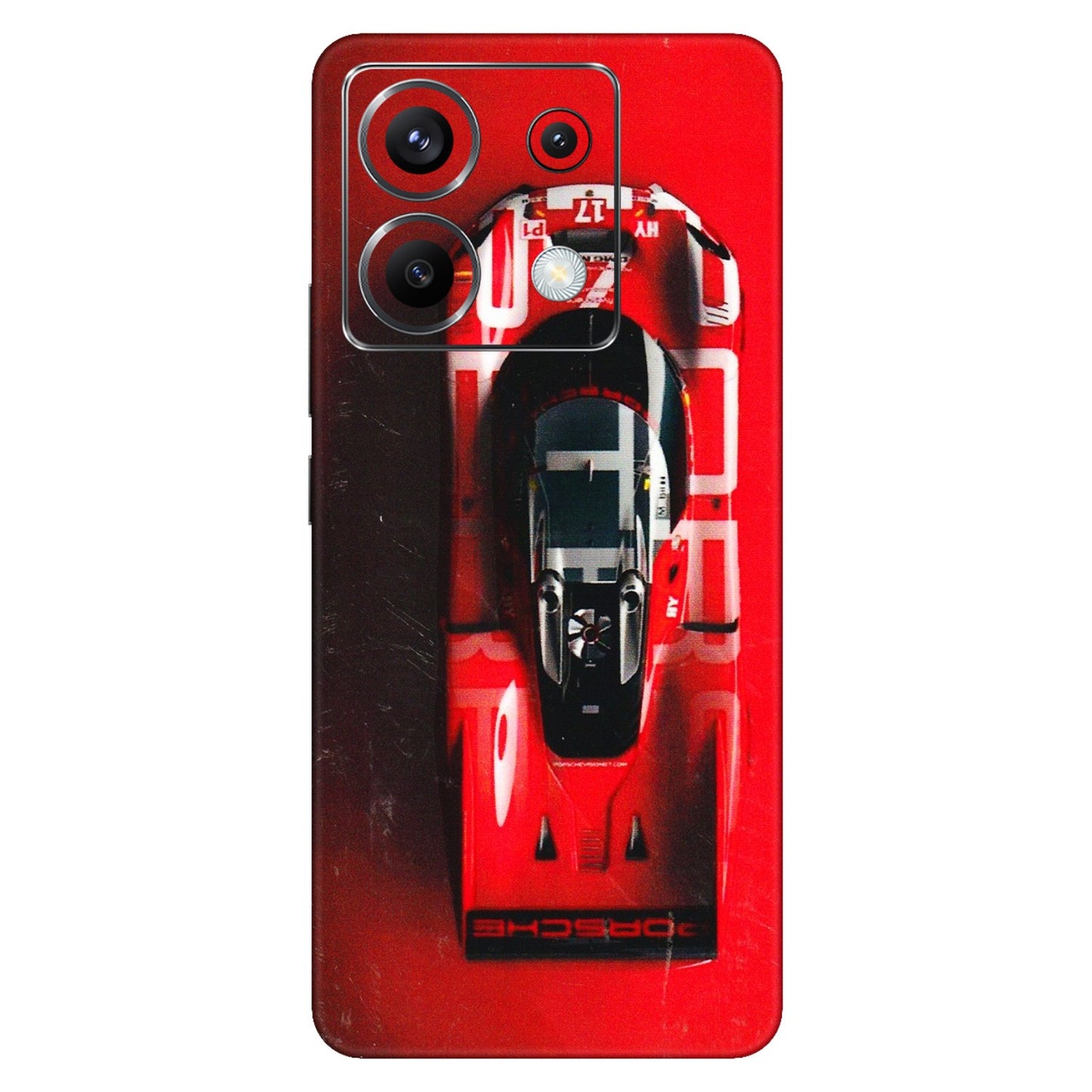POCO Phone Skins (All Models) - Red Porsche Car Logo - 3D Embossed Finish (L-315) Poco X6 (5G)