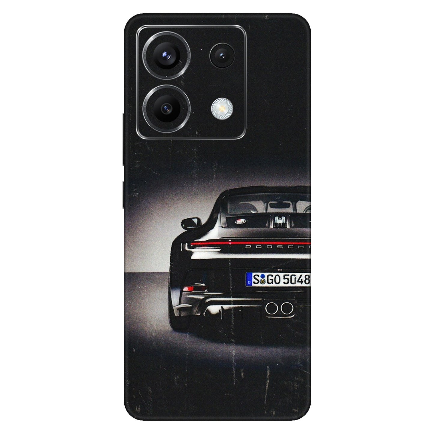 POCO Phone Skins (All Models) - New Black Porsche GT3 - 3D Embossed Finish (L-327) Poco X6 (5G)