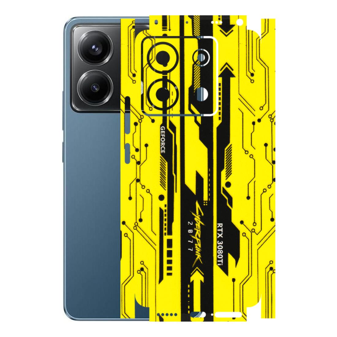POCO Phone Skins (All Models) - Yellow Cyberpunk - 3D Embossed Finish (L-93) Poco X6 (5G)