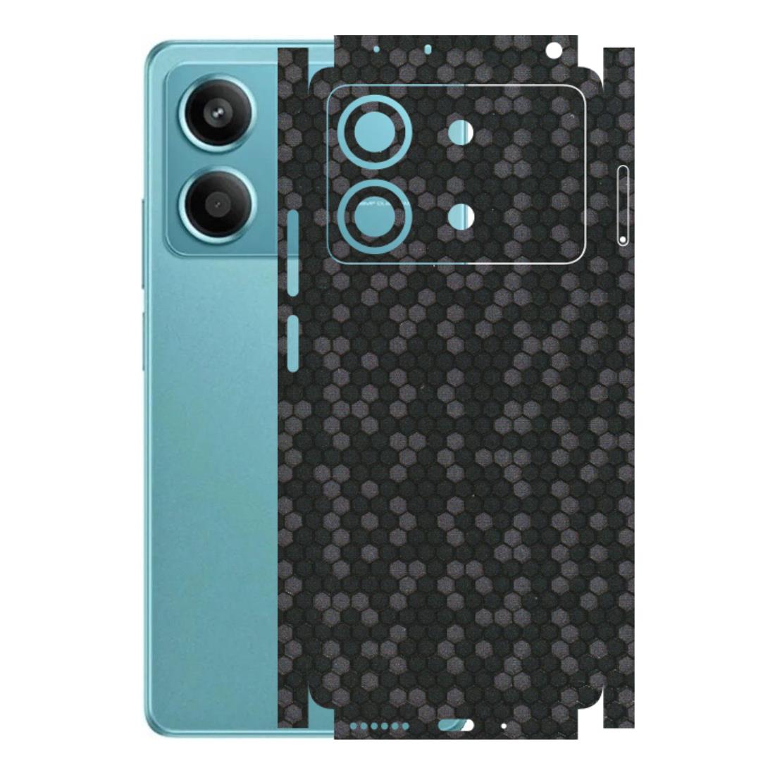 POCO Phone Skins (All Models) - Black Grey Honeycomb Sober - 3D Embossed Finish (L-85) Poco X6 NEO (5G)