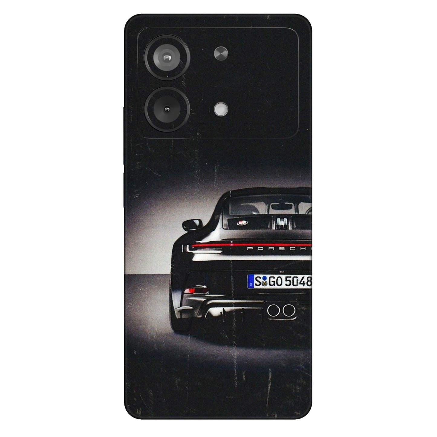 POCO Phone Skins (All Models) - New Black Porsche GT3 - 3D Embossed Finish (L-327) Poco X6 NEO (5G)