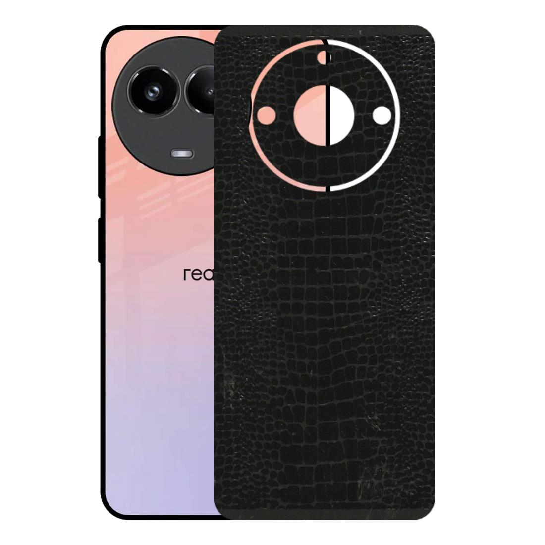 Realme Phone Skins (All Models) - Snake Leather Black - 3D Embossed Finish (L-107) Realme 11 (5G)