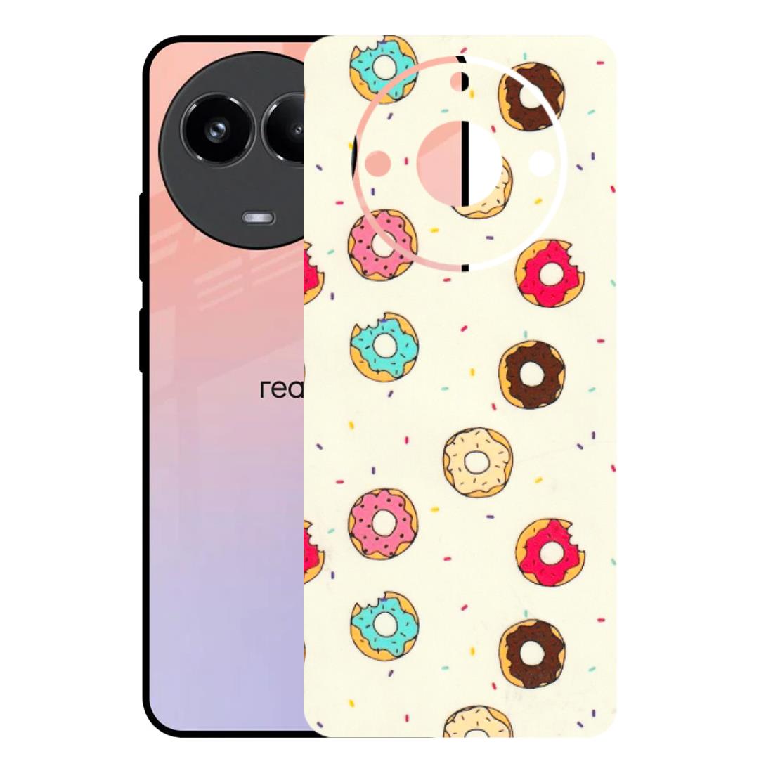 Realme Phone Skins (All Models) - Mini Donuts Doodle Art - 3D Embossed Finish (L-122) Realme 11 (5G)