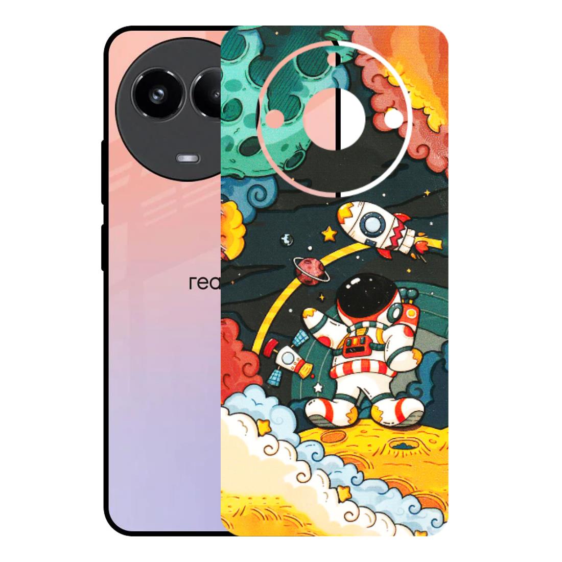 Realme Phone Skins (All Models) - Astronauts & Spaceship - 3D Embossed Finish (L-145) Realme 11 (5G)