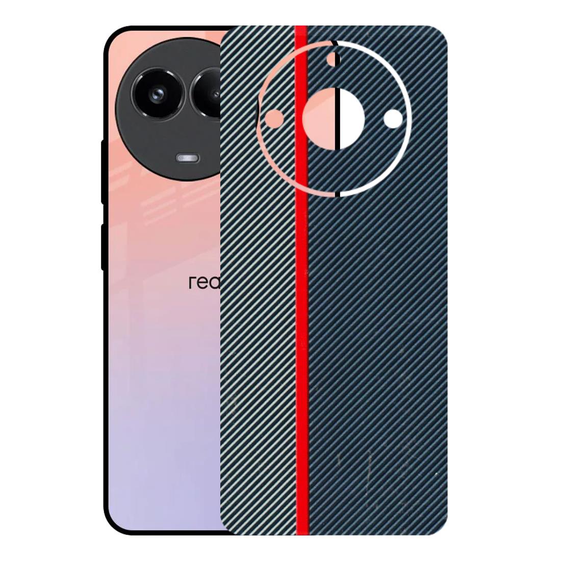 Realme Phone Skins (All Models) - Blue Sober Lines - 3D Embossed Finish (L-305) Realme 11 (5G)