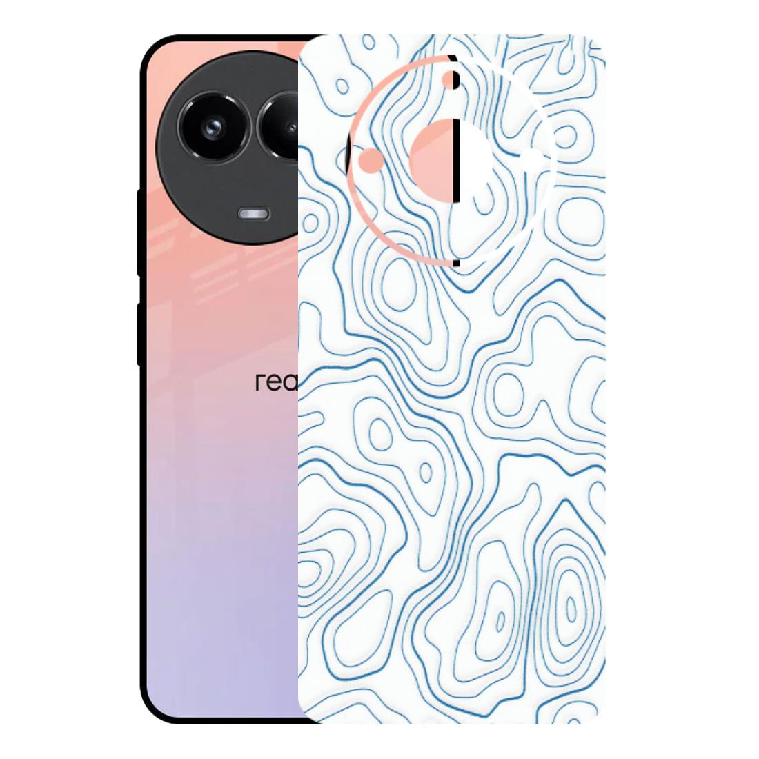 Realme Phone Skins (All Models) - Blue And White Swirls - Matte Finish (M-139) Realme 11 (5G)