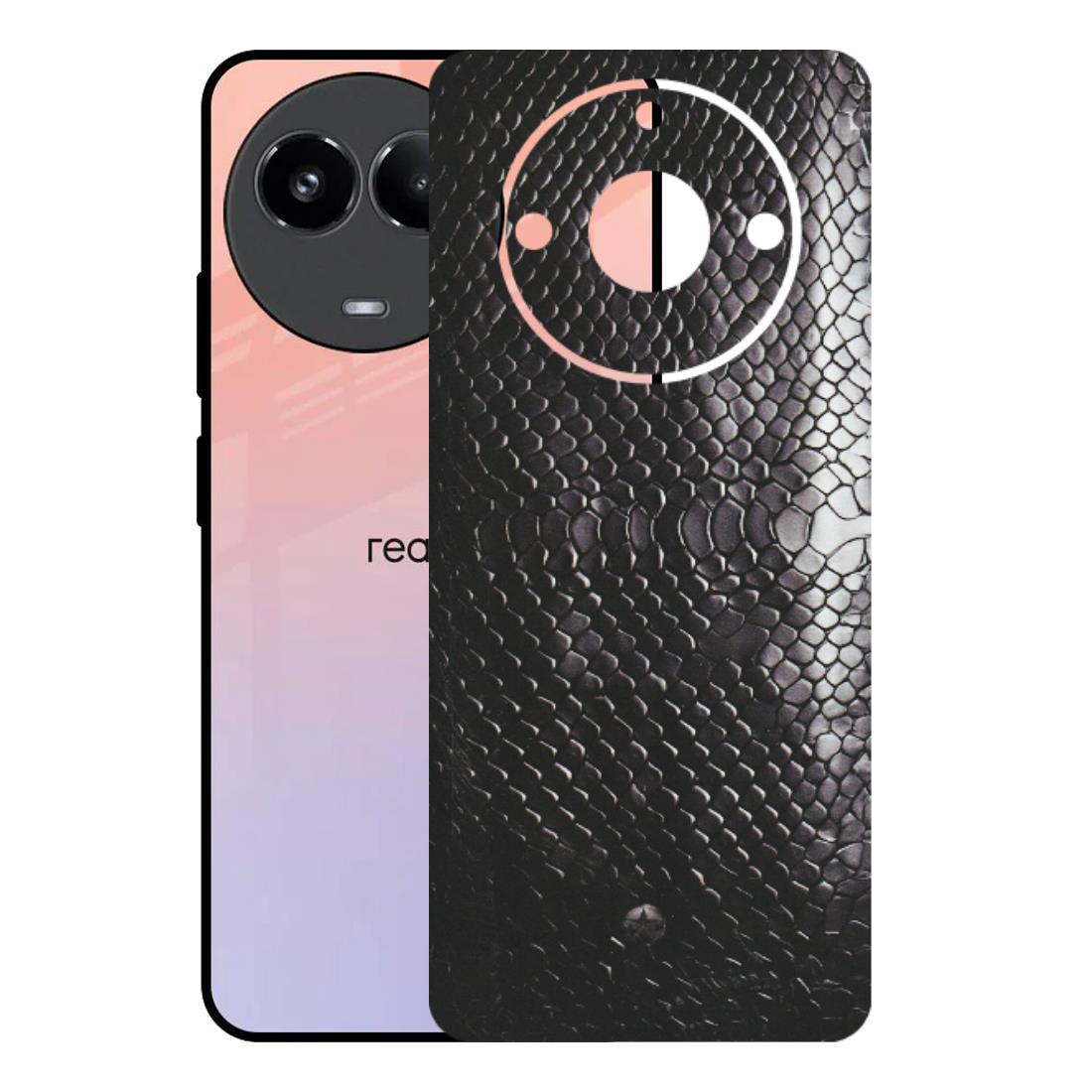 Realme Phone Skins (All Models) - Black Snack Leather - Matte Finish (M-147) Realme 11 (5G)