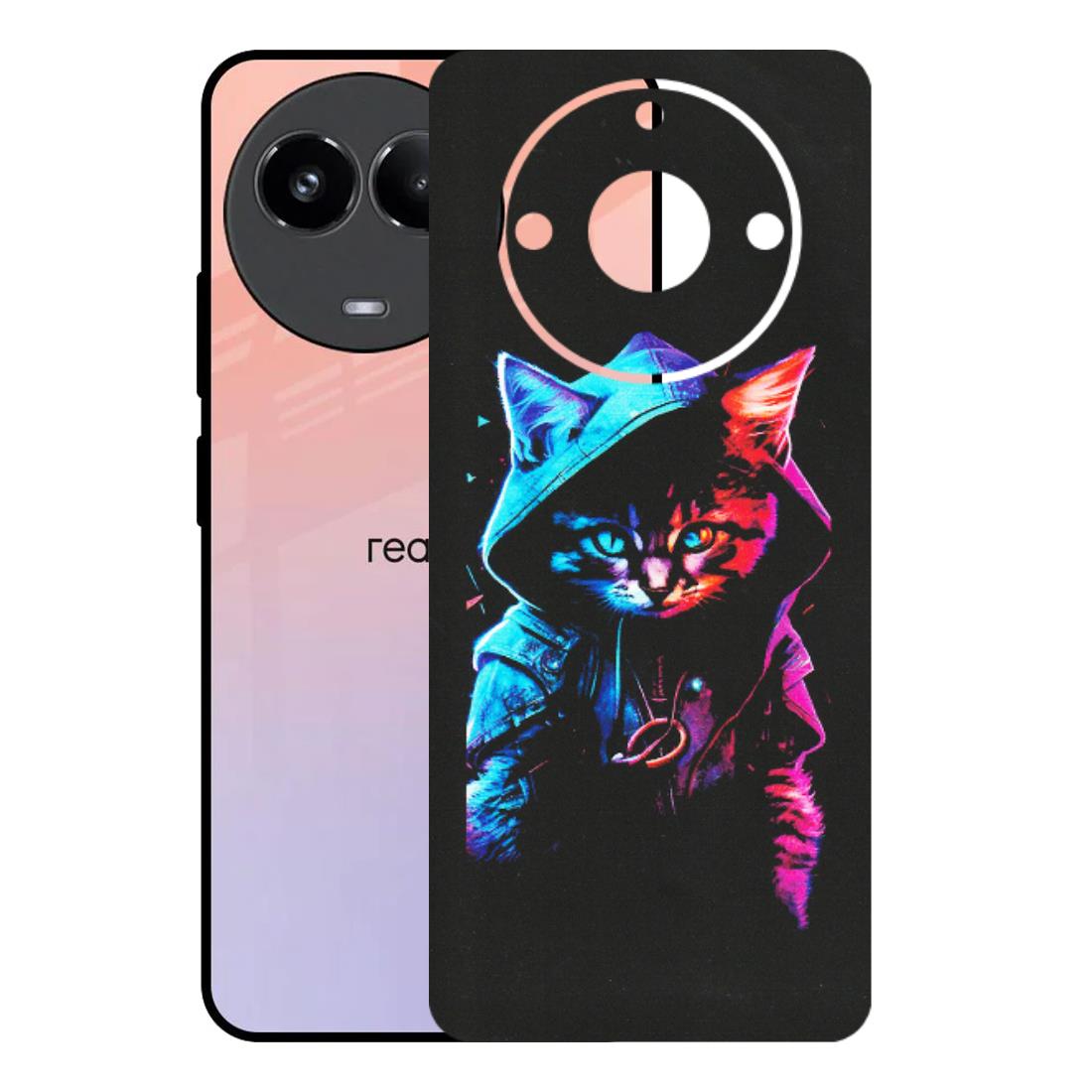 Realme Phone Skins (All Models) - Cyberpunk Cat - Matte Finish (M-45) Realme 11 (5G)