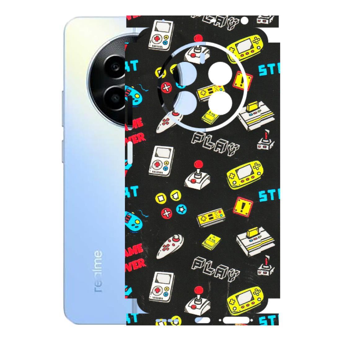 Realme Phone Skins (All Models) - Gaming Doodles - 3D Embossed Finish (L-224) Realme 13