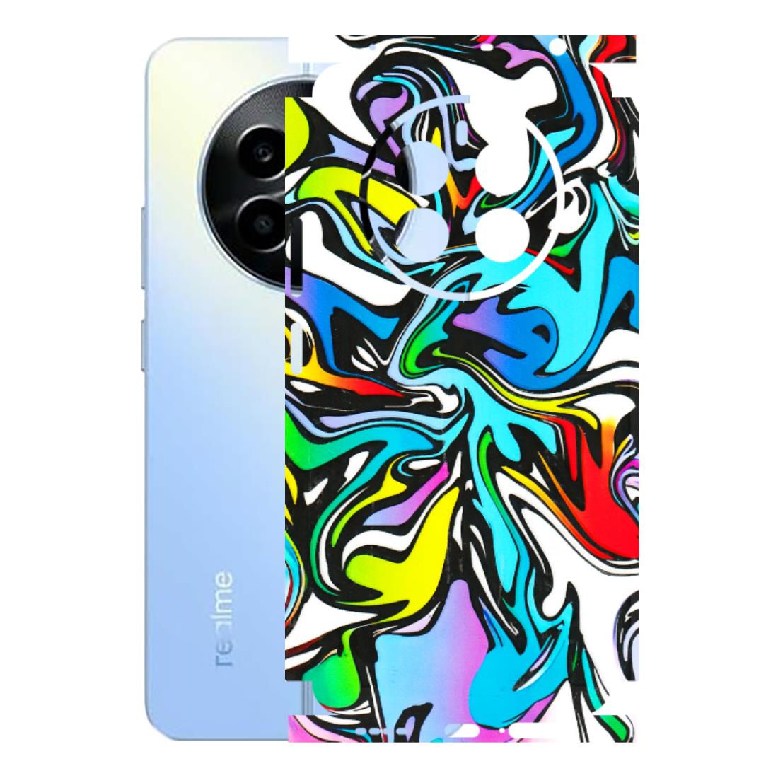 Realme Phone Skins (All Models) - Abstract Colour Paints - 3D Embossed Finish (L-271) Realme 13