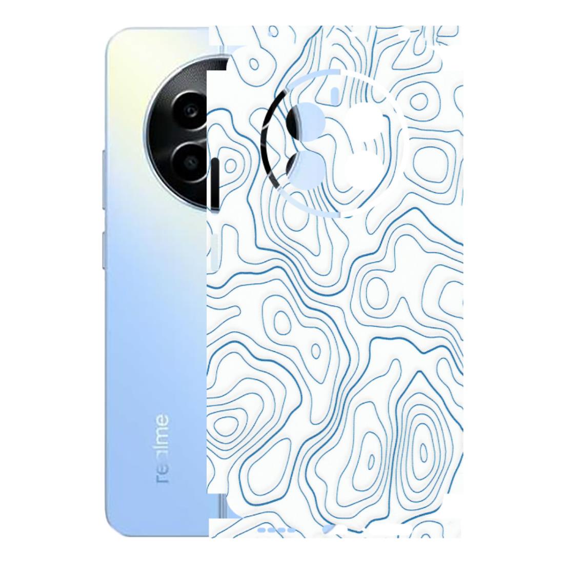 Realme Phone Skins (All Models) - Blue And White Swirls - Matte Finish (M-139) Realme 13